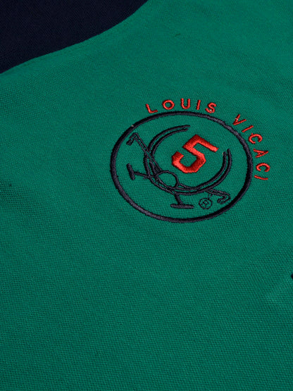 LV Summer Polo Shirt For Men-Dark Cyan Green Melange & Dark Navy-w