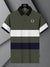 LV Summer Polo Shirt For Men-Dark Olive with White & Navy-BE861