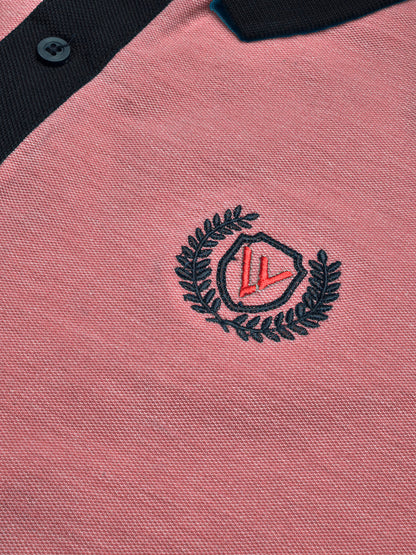 LV Summer Polo Shirt For Men-Dark Pink Melange & Dark Navy-BE857/BR13095