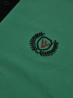 LV Summer Polo Shirt For Men-Light Cyan Green & Dark Navy-BE860