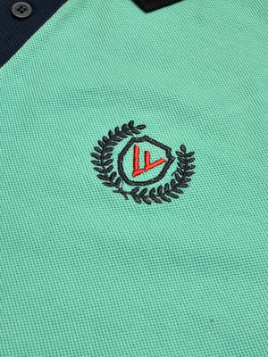 LV Summer Polo Shirt For Men-Light Green & Dark Navy-BE851