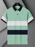LV Summer Polo Shirt For Men-Light Green with White & Navy-BE863