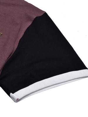 LV Summer Polo Shirt For Men-Light Maroon Melange with Black-BE713/BR12966