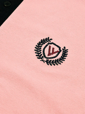 LV Summer Polo Shirt For Men-Light Peach & Dark Navy-BE867/BR13102