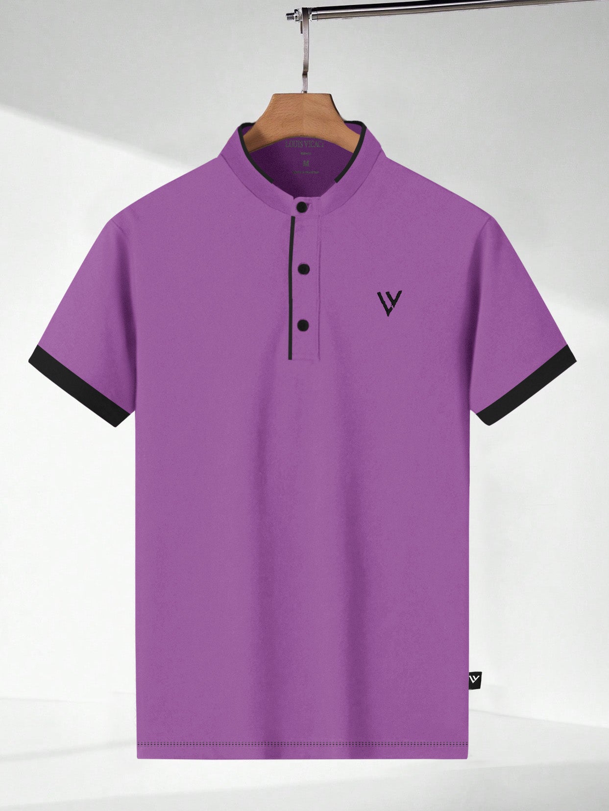 LV Summer Polo Shirt For Men-Light Purple-BE802