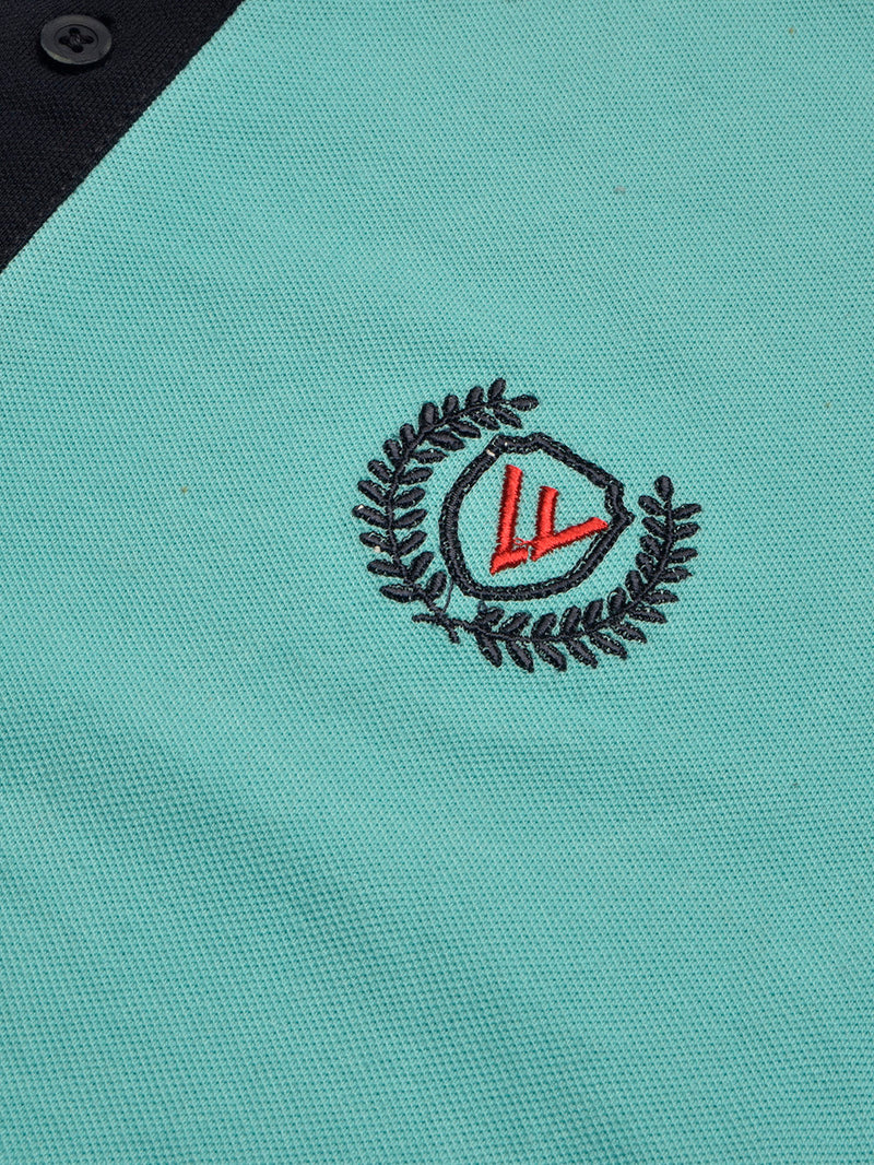 LV Summer Polo Shirt For Men-Light Sky & Dark Navy-BE849