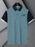 LV Summer Polo Shirt For Men-Ocean Blue with Navy-BE767/BR13014