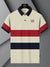 LV Summer Polo Shirt For Men-Off White with Navy & Red Panel-BE871/BR13110