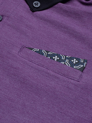 LV Summer Polo Shirt For Men-Purple Blue with Navy-BE773/BR13020