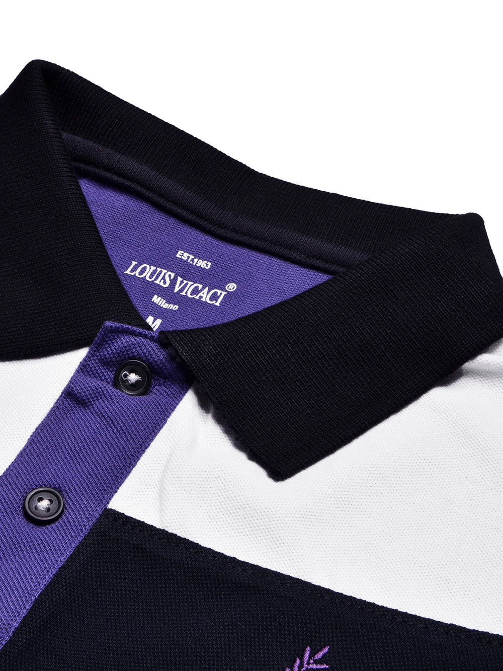 LV Summer Polo Shirt For Men-Purple Blue with White & Navy Panel-BE839/BR13079