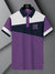 LV Summer Polo Shirt For Men-Purple Melange Navy & White Panel-BE834