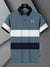 LV Summer Polo Shirt For Men-Slate Blue with White & Navy-BE864