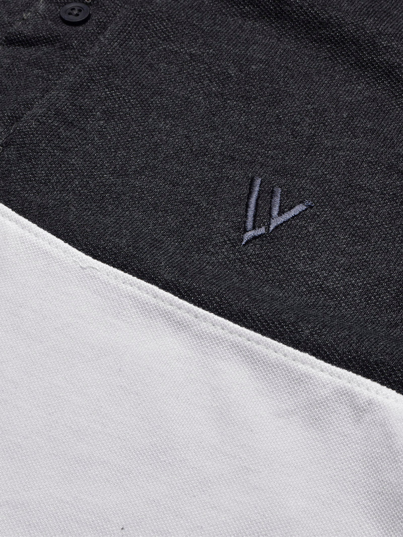 LV Summer Polo Shirt For Men-White with Charcoal-BE818/BR13058