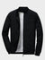 Louis Vicaci Stylish Zipper Mock Neck For Men-Black-BE157/BR967