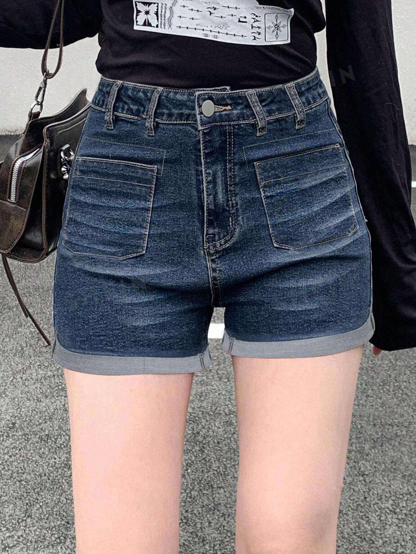 Levi's Jeans Short For Ladies-Navy Faded-BE1288