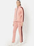 Louis Vicaci Fleece Zipper Tracksuit For Ladies Light Pink with Black Stripe-SP249