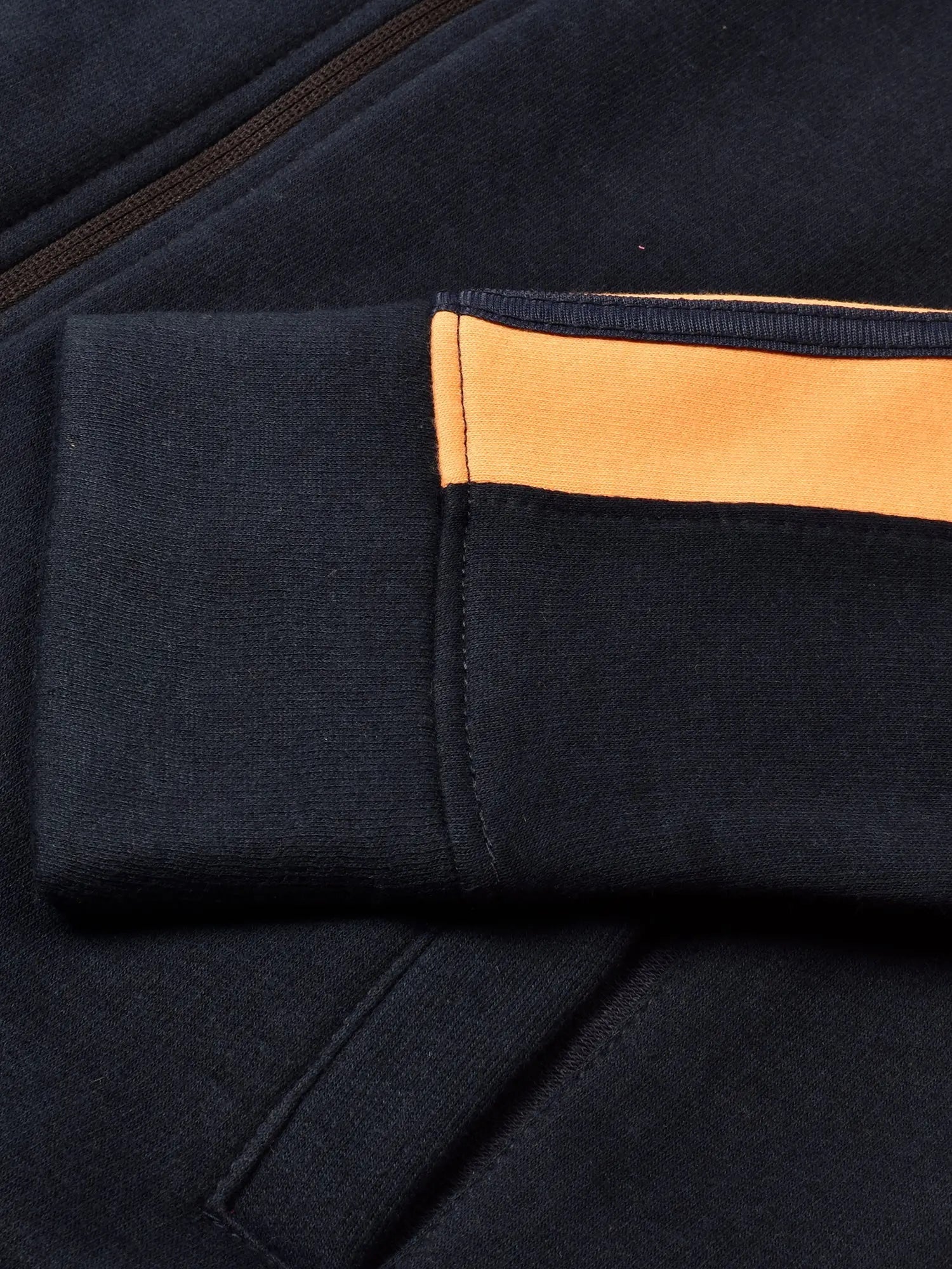 Louis Vicaci Fleece Zipper Tracksuit For Ladies Navy with Yellow Stripe-RT2128