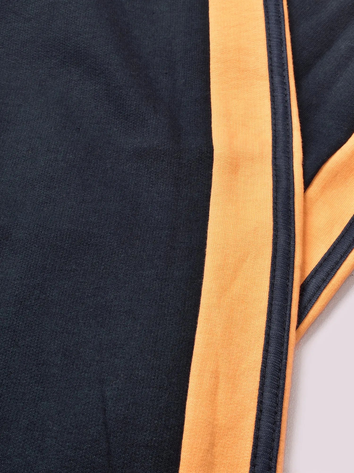 Louis Vicaci Fleece Zipper Tracksuit For Ladies Navy with Yellow Stripe-RT2128