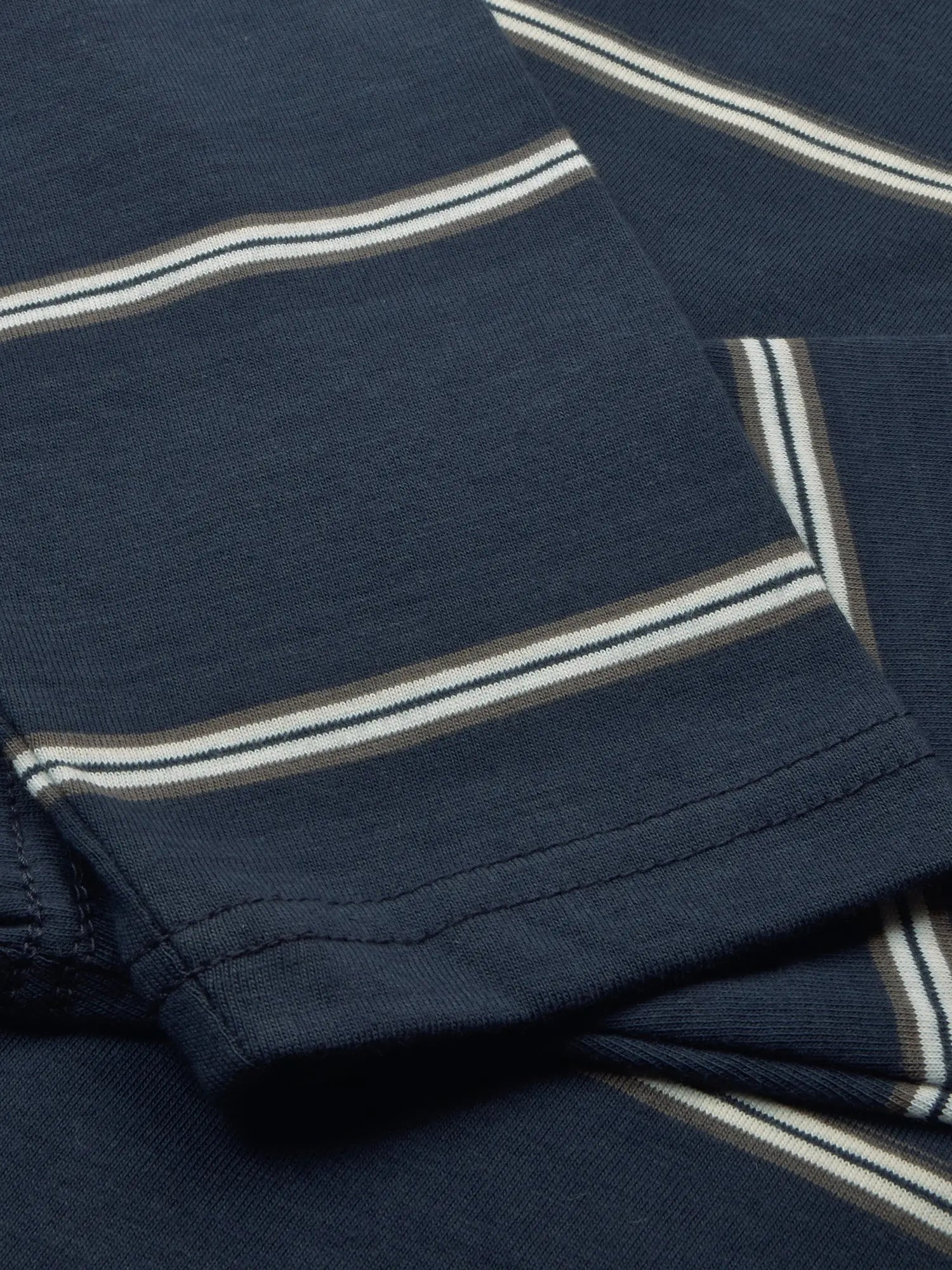 Louis Vicaci Long Sleeve Polo Shirt For Men-Navy with Stripe-BR902