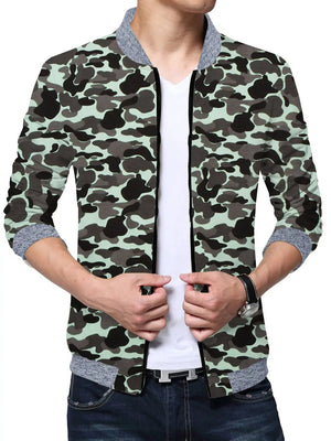 Louis Vicaci Fur Zipper Mock Neck Jacket For Men-Camouflage-SP10 - BrandsEgo