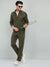 Louis Vicaci Fleece Zipper Tracksuit For Men Dark Olive-SP271/RT2123