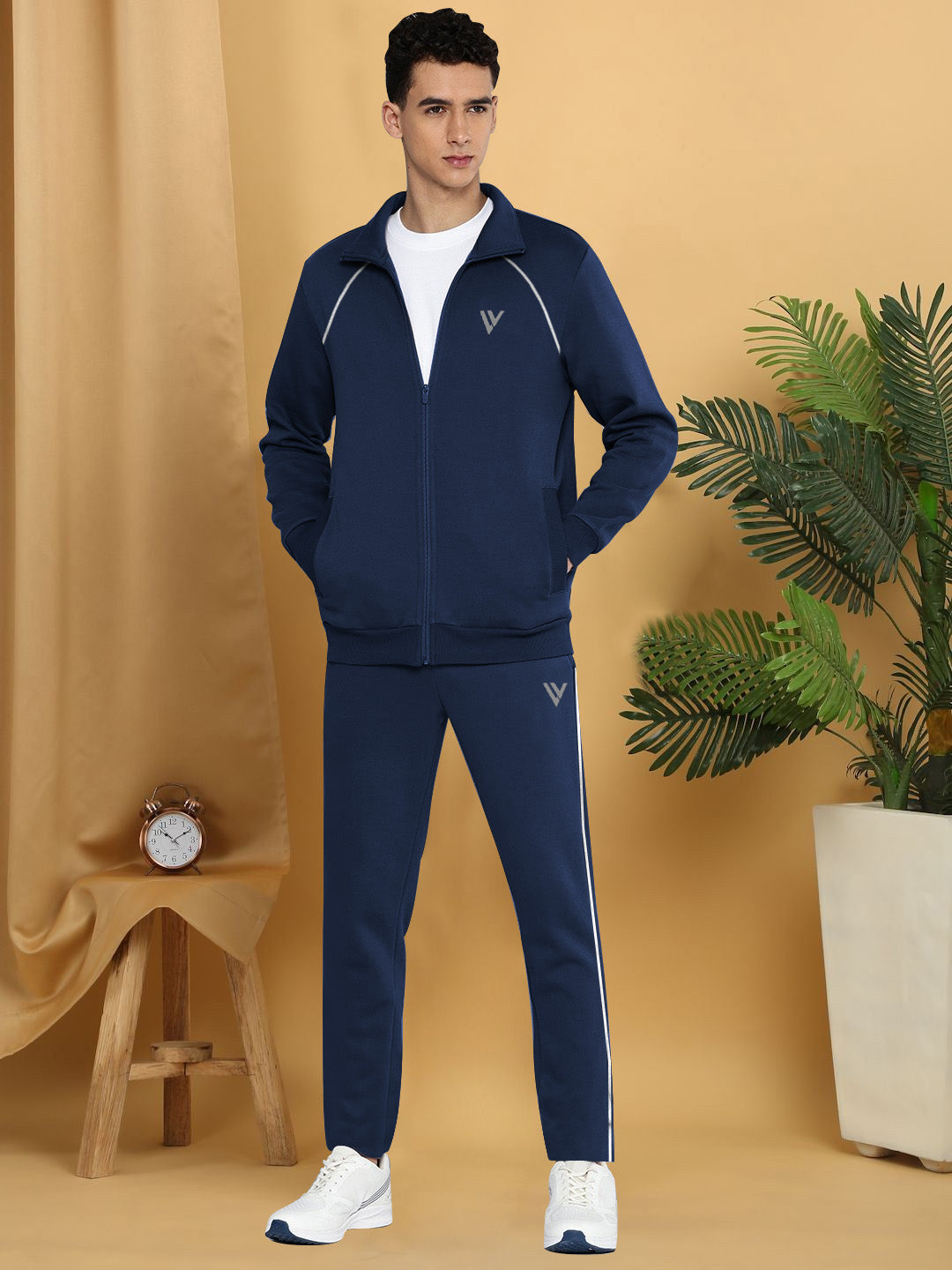 Louis Vicaci Fleece Zipper Tracksuit For Men Navy-SP282