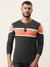 Louis Vicaci P.Q Long Sleeve Henley Shirt For Men-Charcoal Melange-BE953/BR13202