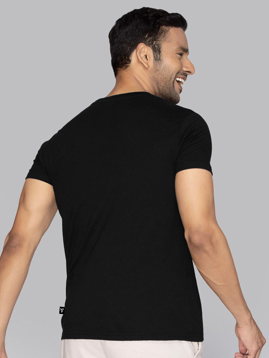 Louis Vicaci Single Jersey Summer Crew Neck T Shirt For Men-Black-BE3261//BR15691