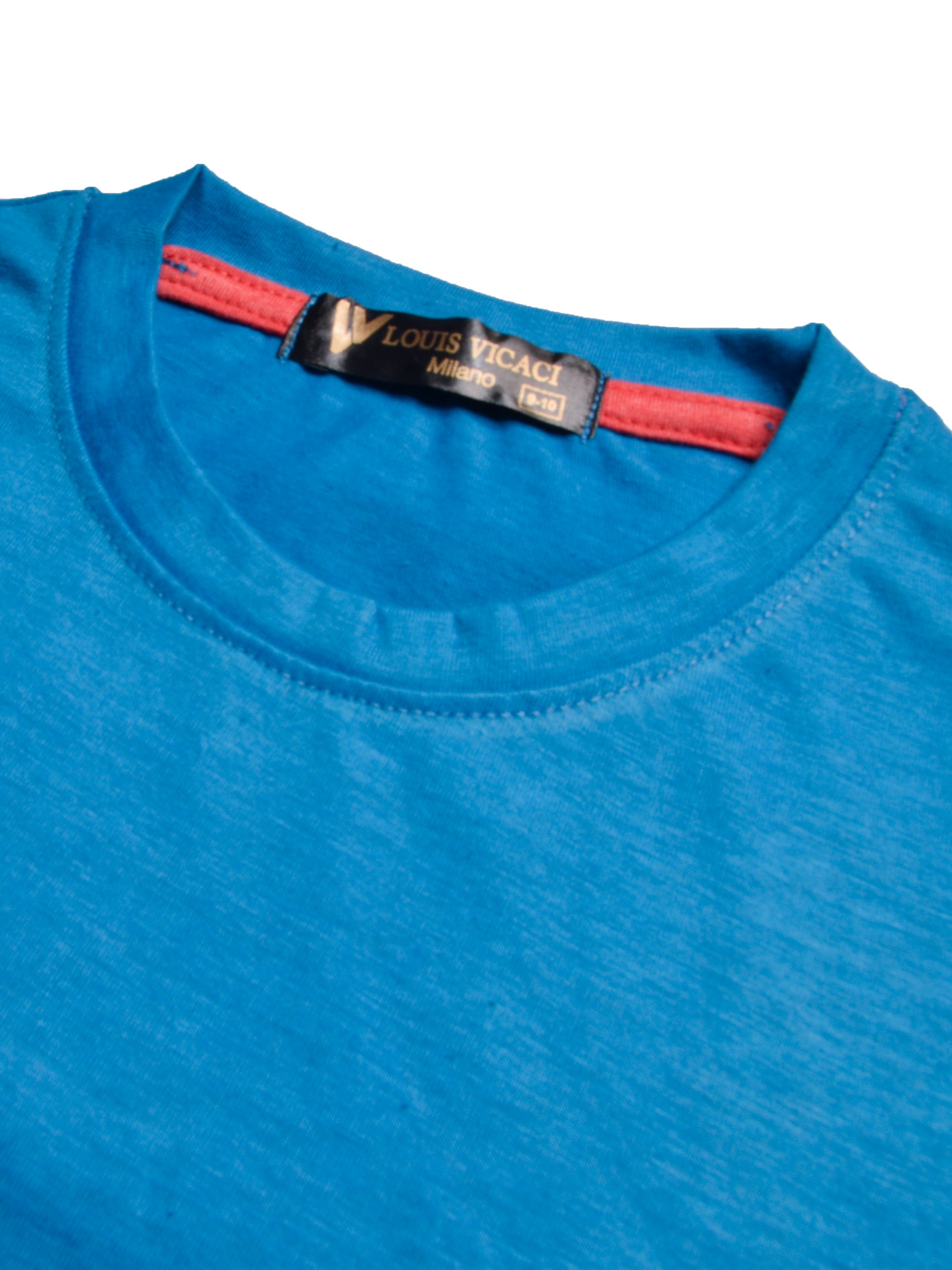 Louis Vicaci Single Jersey Tee Shirt For Kids-Dark Cyan-BE842/BR13081