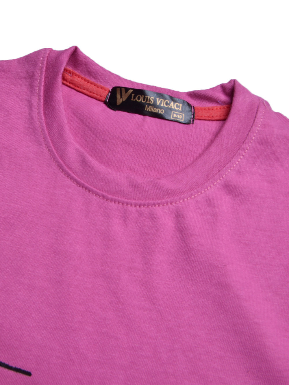 Louis Vicaci Single Jersey Tee Shirt For Kids-Magenta-BE841/BR13080