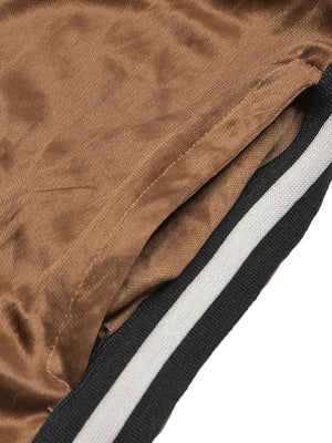 Louis Vicaci Slim Fit Lycra Trouser For Men-Camel with Black & White Stripes-BE1207/BR13453