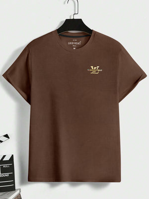 Louis Vicaci Summer Lycra T Shirt For Men-Brown-BE1313/BR13558