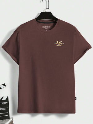 Louis Vicaci Summer Lycra T Shirt For Men-Leather Brown-BE1314/BR13559