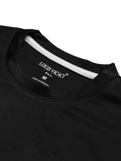 Louis Vicaci Summer Active Wear Tracksuit For Men-Black-SP1708/RT2415