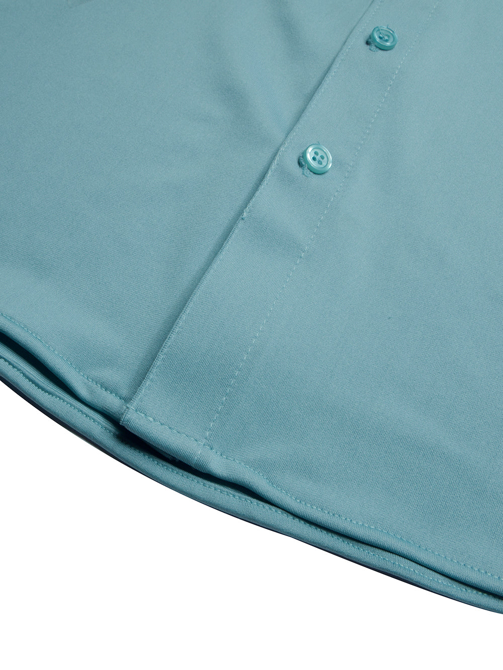Louis Vicaci Super Stretchy Slim Fit Long Sleeve Summer Formal Casual Shirt For Men-Cyan-BE1109/BR13347