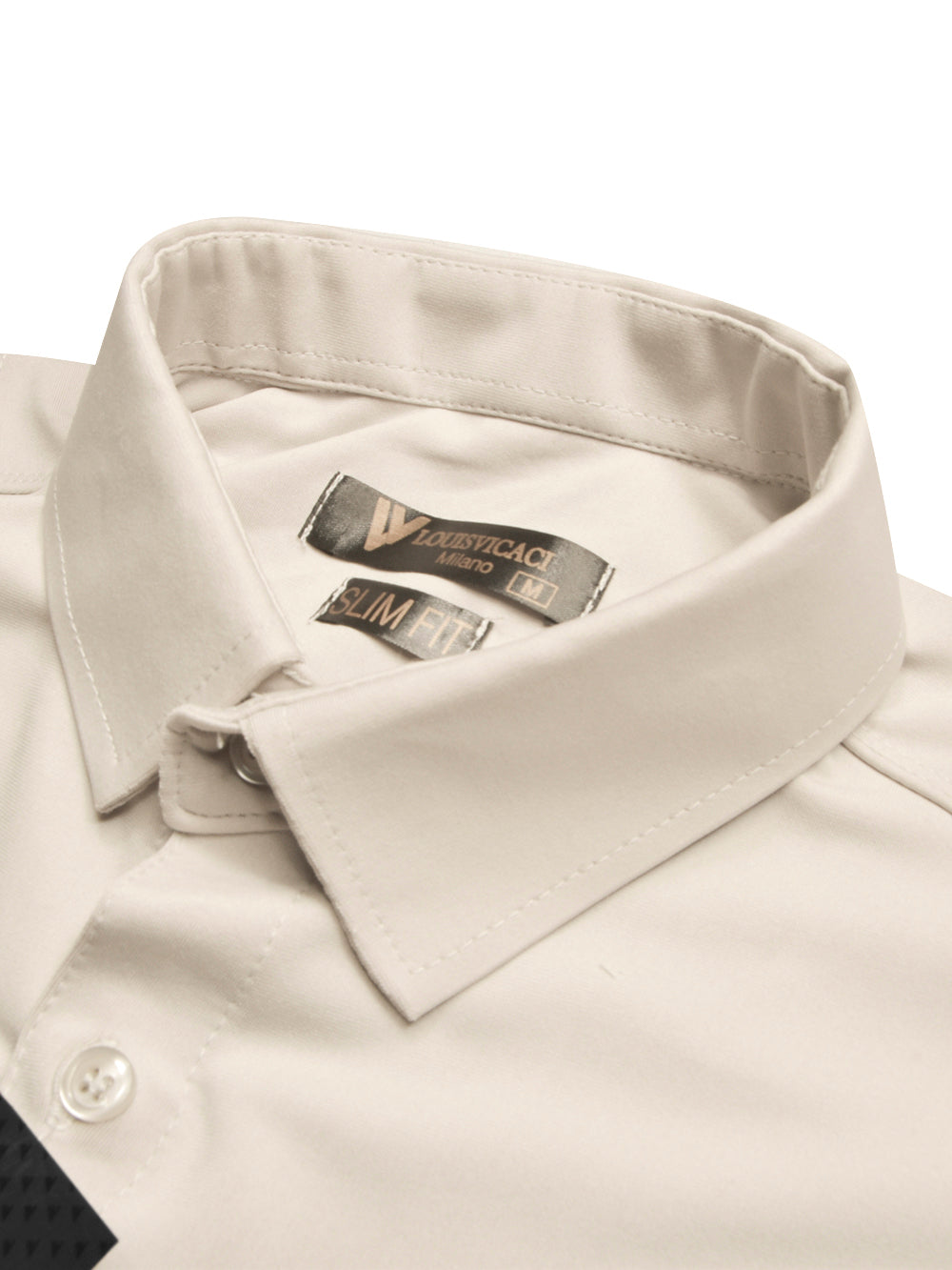 Louis Vicaci Super Stretchy Slim Fit Long Sleeve Summer Formal Casual Shirt For Men-Skin-BE1146/BR13389