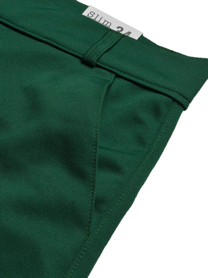 Louis Vicaci Interlock Stretchy Slim Fit Pent For Men-Dark Green-BE1024/BR13259