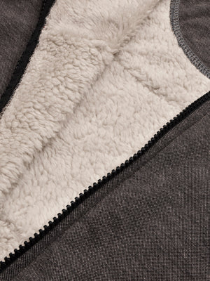 Louis Vicaci Zipper Inner Fur Bomber Jacket For Men-Brown Melange-BE617/BR12876