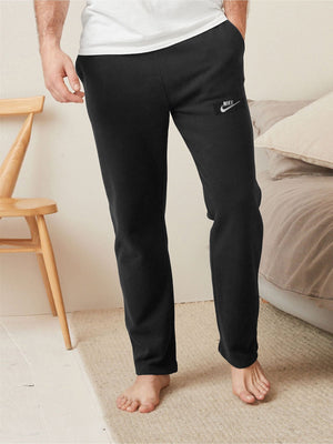 NK Fleece Regular Fit Trouser For Men-Black-RT1678