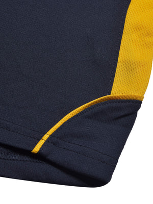 MPS Clock Active Wear Polo Shirt For Men-Navy & Yellow-BE1357