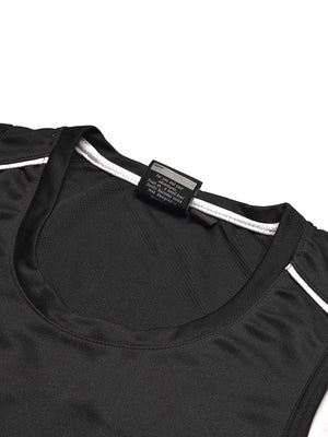 MPS Cloke Sleeveless Active Wear T Shirt For Men-Black & White-BE1354/BR13596