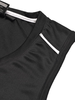 MPS Cloke Sleeveless Active Wear T Shirt For Men-Black & White-BE1354/BR13596