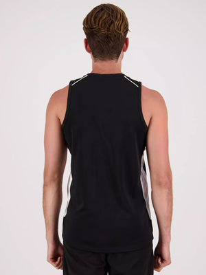 MPS Cloke Sleeveless Active Wear T Shirt For Men-Black & White-BE1354/BR13596