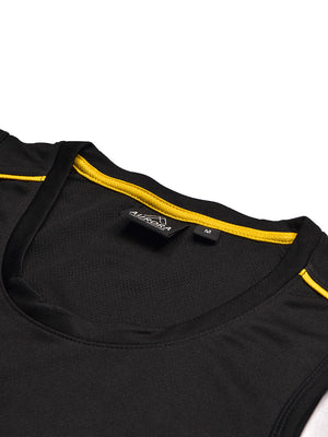 MPS Cloke Sleeveless Active Wear T Shirt For Men-Black & Yellow-BE1353/BR13595