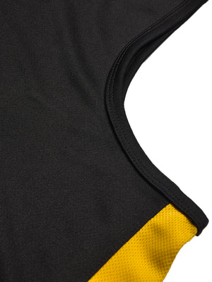 MPS Cloke Sleeveless Active Wear T Shirt For Men-Black & Yellow-BE1353/BR13595