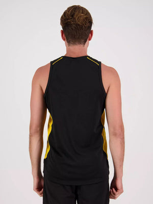 MPS Cloke Sleeveless Active Wear T Shirt For Men-Black & Yellow-BE1353/BR13595