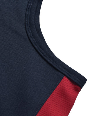 MPS Cloke Sleeveless Active Wear T Shirt For Men-Navy & Red-BE1356