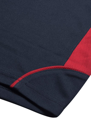 MPS Cloke Sleeveless Active Wear T Shirt For Men-Navy & Red-BE1356