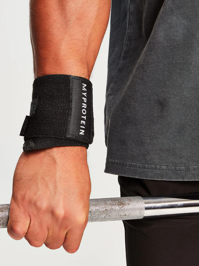 MYPROTEIN Weight Lifting Wrist Band Pair-Black-LV542