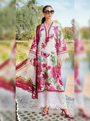 Maria B. Digital Printed Lawn Unstitched 3 Pcs Suit For Women-BE3149/BR15049